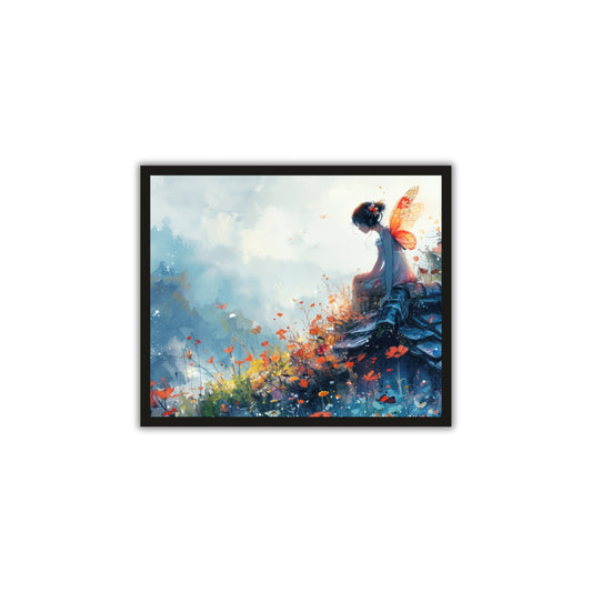 Cute Angel in Mountain Wall Frame – A Heavenly Touch of Serenity