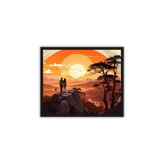 Couples on Hilltop – Romantic Nature Wall Frame