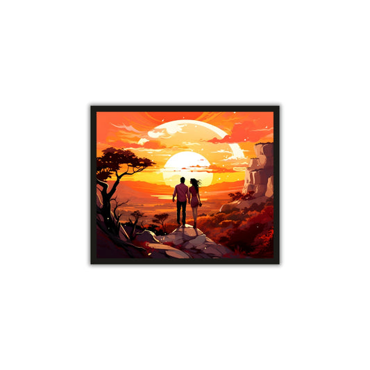 Couples on Hilltop – Romantic Nature Wall Frame