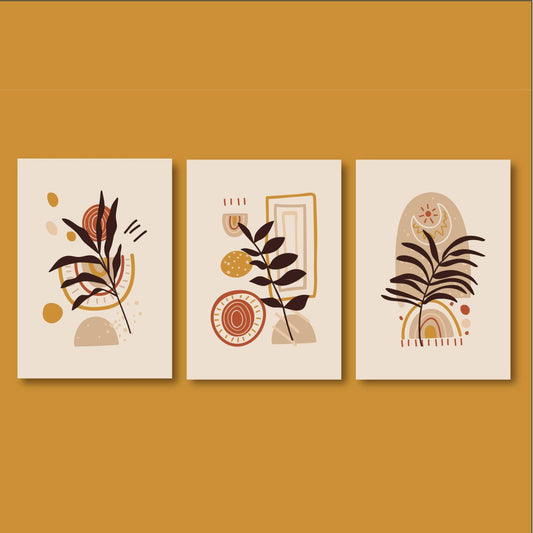 Set of 4 Nature Serenity – Framed Wall Art for Home & Cafe Decor