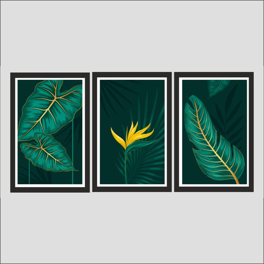 Set of 4 Nature Serenity – Framed Wall Art for Home & Cafe Decor