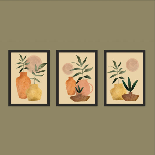 Set of 4 Nature Serenity – Framed Wall Art for Home & Cafe Decor