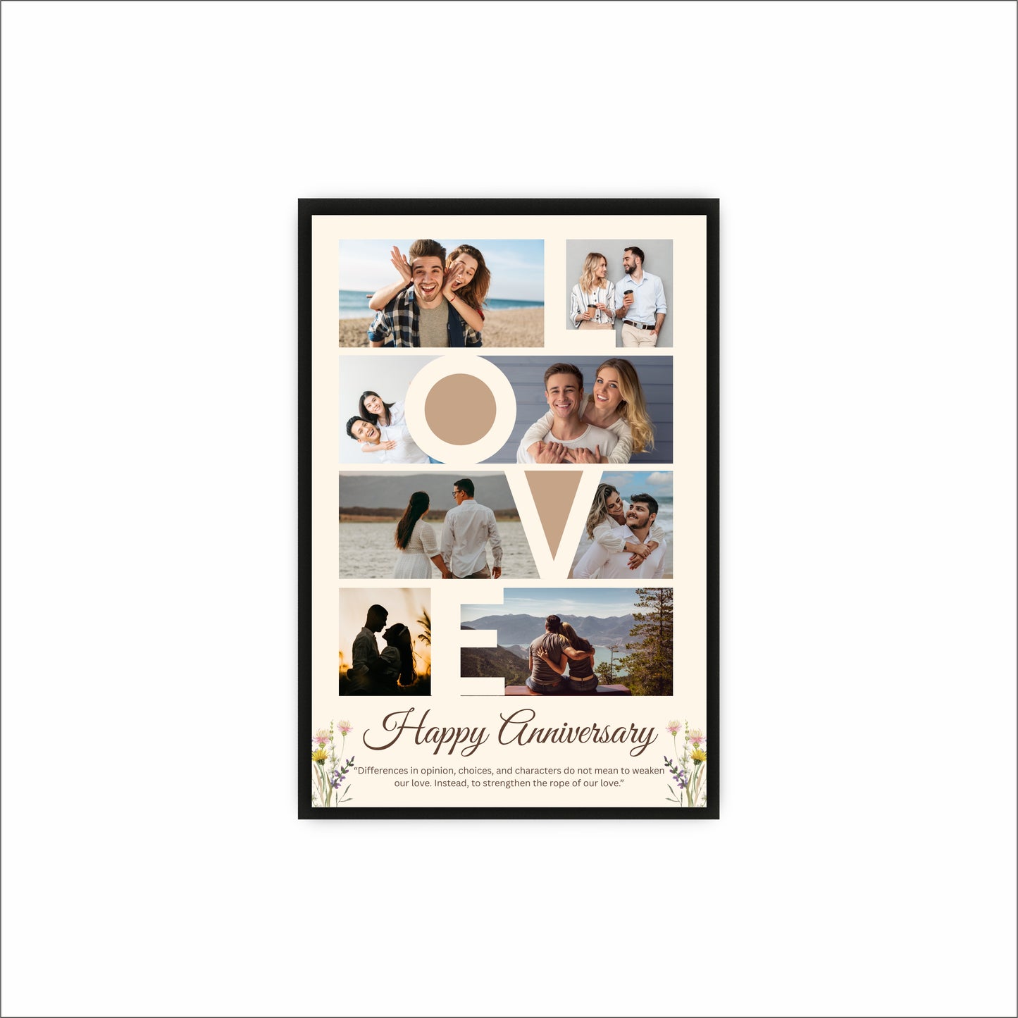 Personalized LOVE Collage Anniversary Frame – Celebrate Every Beautiful Moment