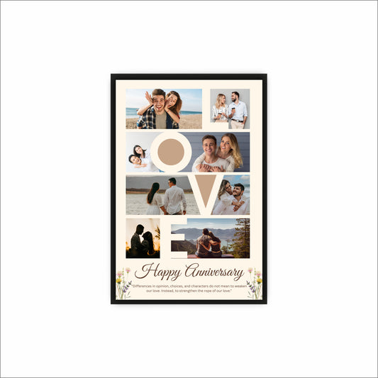 Personalized LOVE Collage Anniversary Frame – Celebrate Every Beautiful Moment