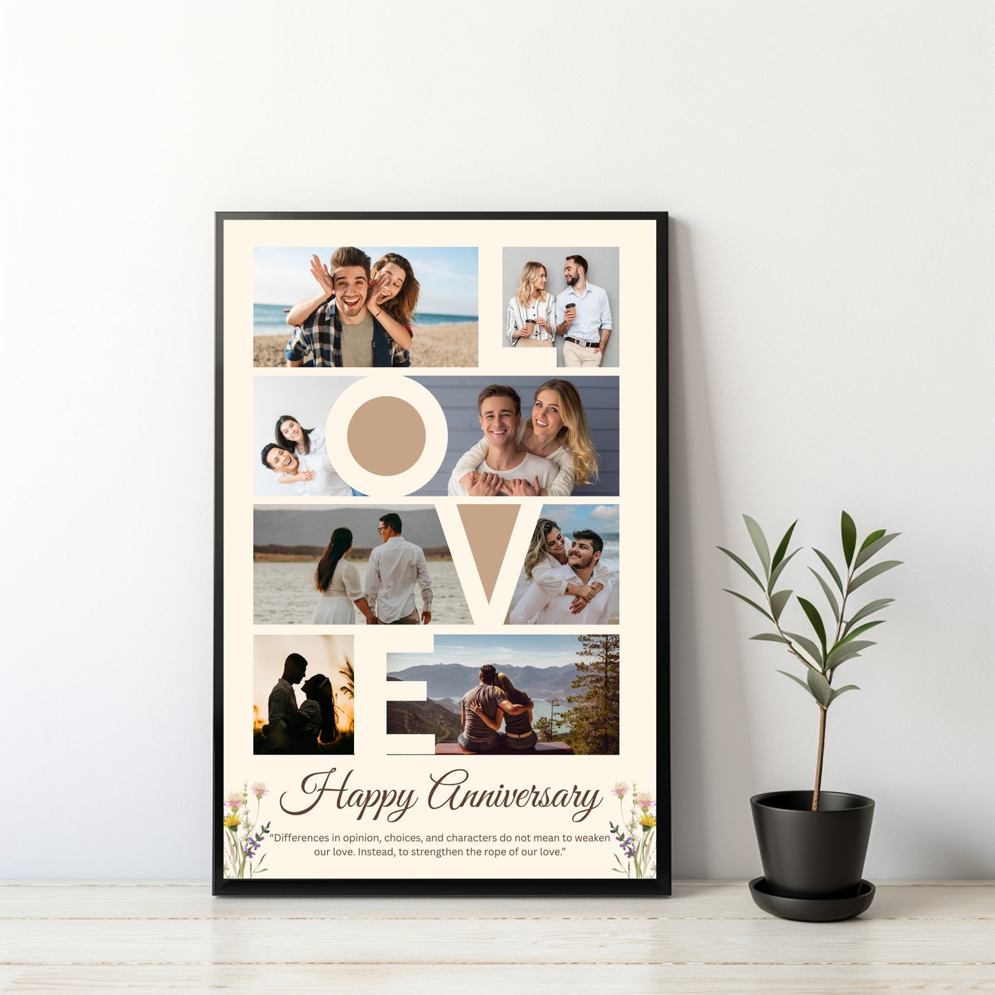Personalized LOVE Collage Anniversary Frame – Celebrate Every Beautiful Moment