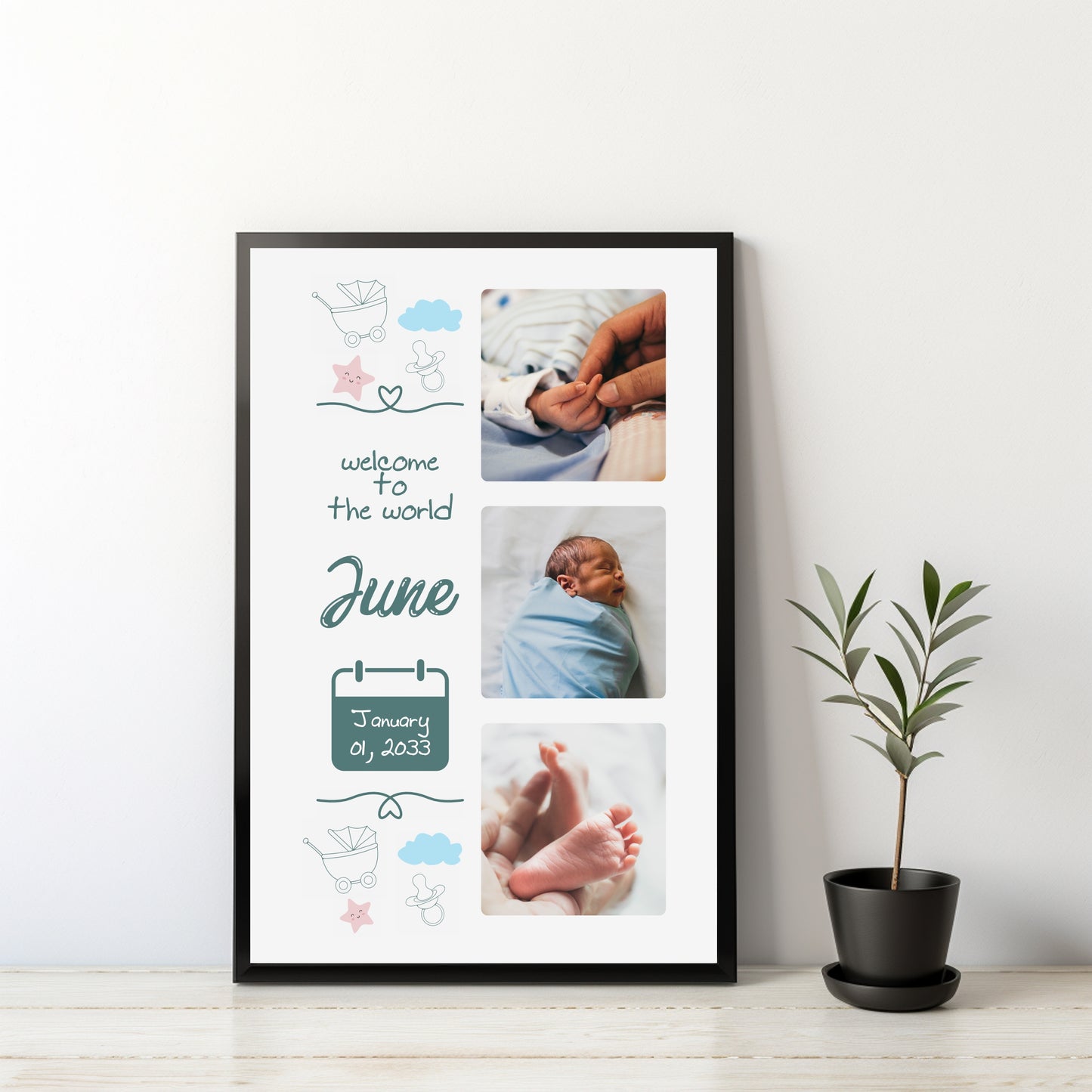 Personalized Baby Welcome Photo Frame – Celebrate New Beginnings!