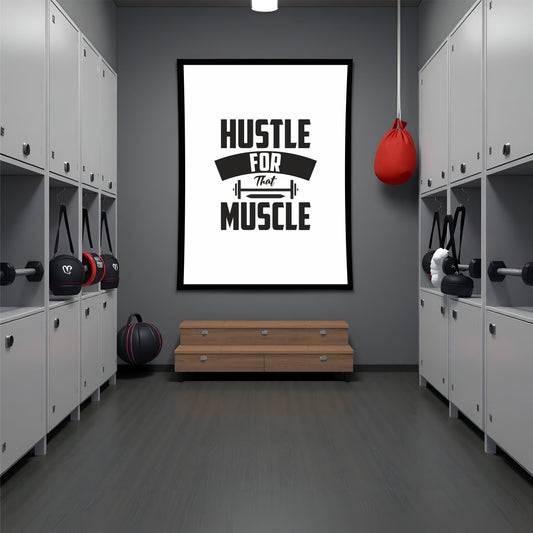 Hustle for That Muscle – Motivational Gym Wall Frame