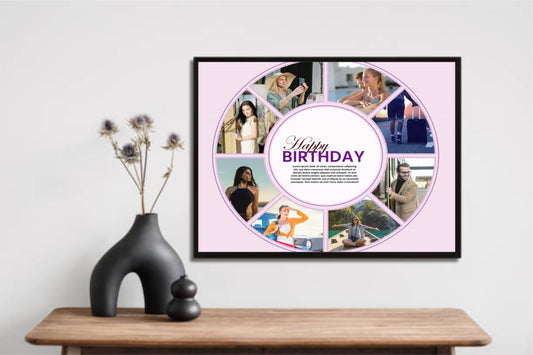 Elegant Birthday Collage Frame – A Gift of Cherished Memories! 🎉