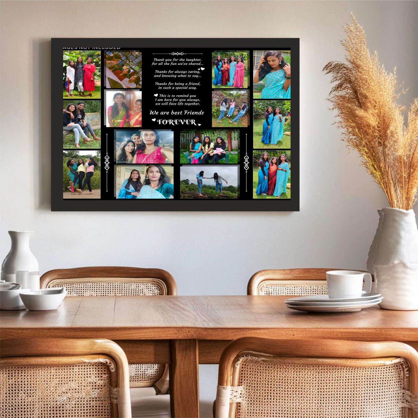 Personalized Best Friends Collage Frame – A Tribute to Friendship! 💖