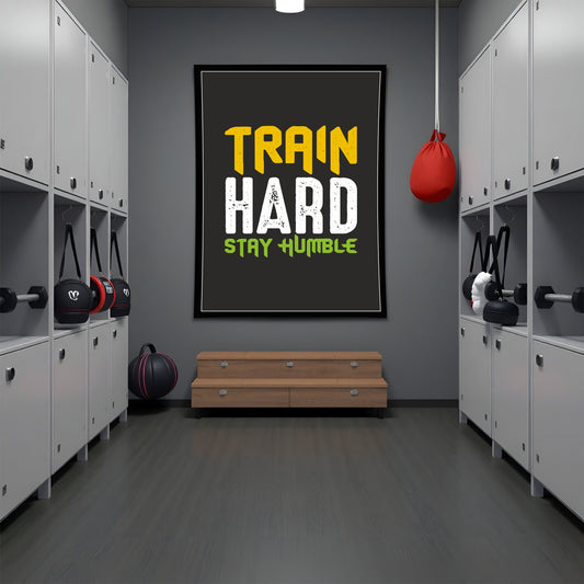 Train Hard, Stay Humble – Motivational Gym Wall Art