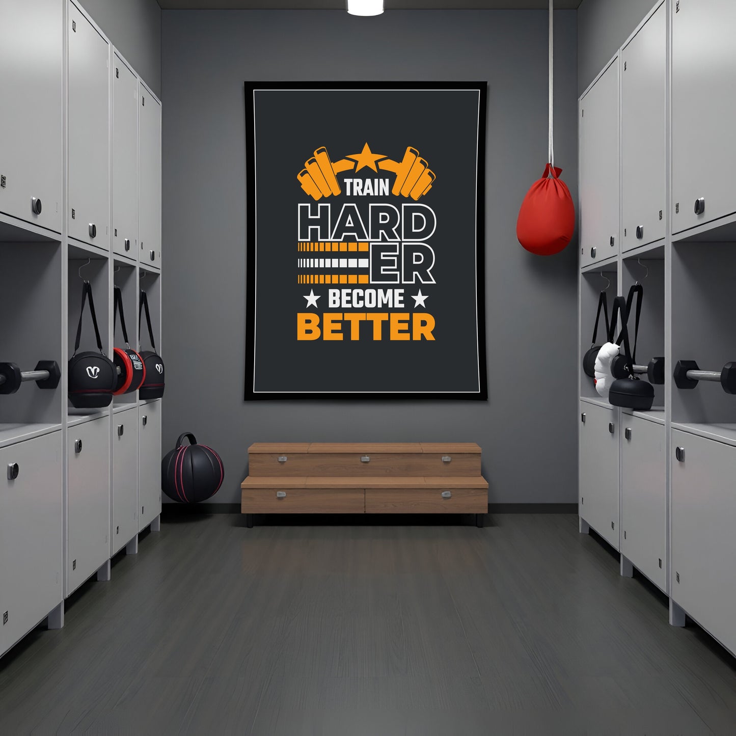 Train Harder, Become Better – Gym Motivation Wall Art