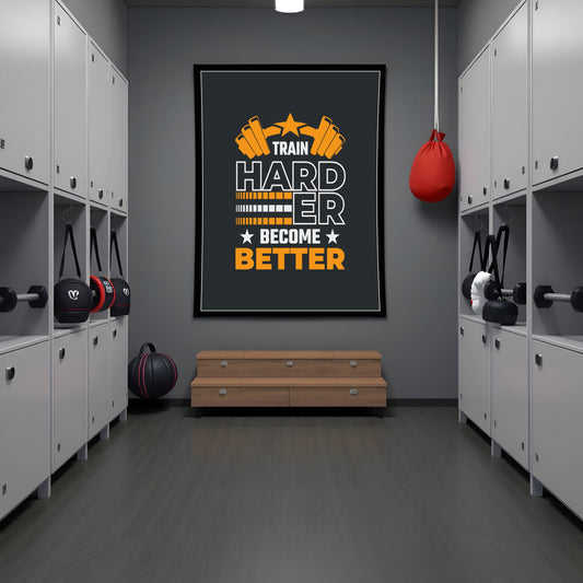 Train Harder, Become Better – Gym Motivation Wall Art