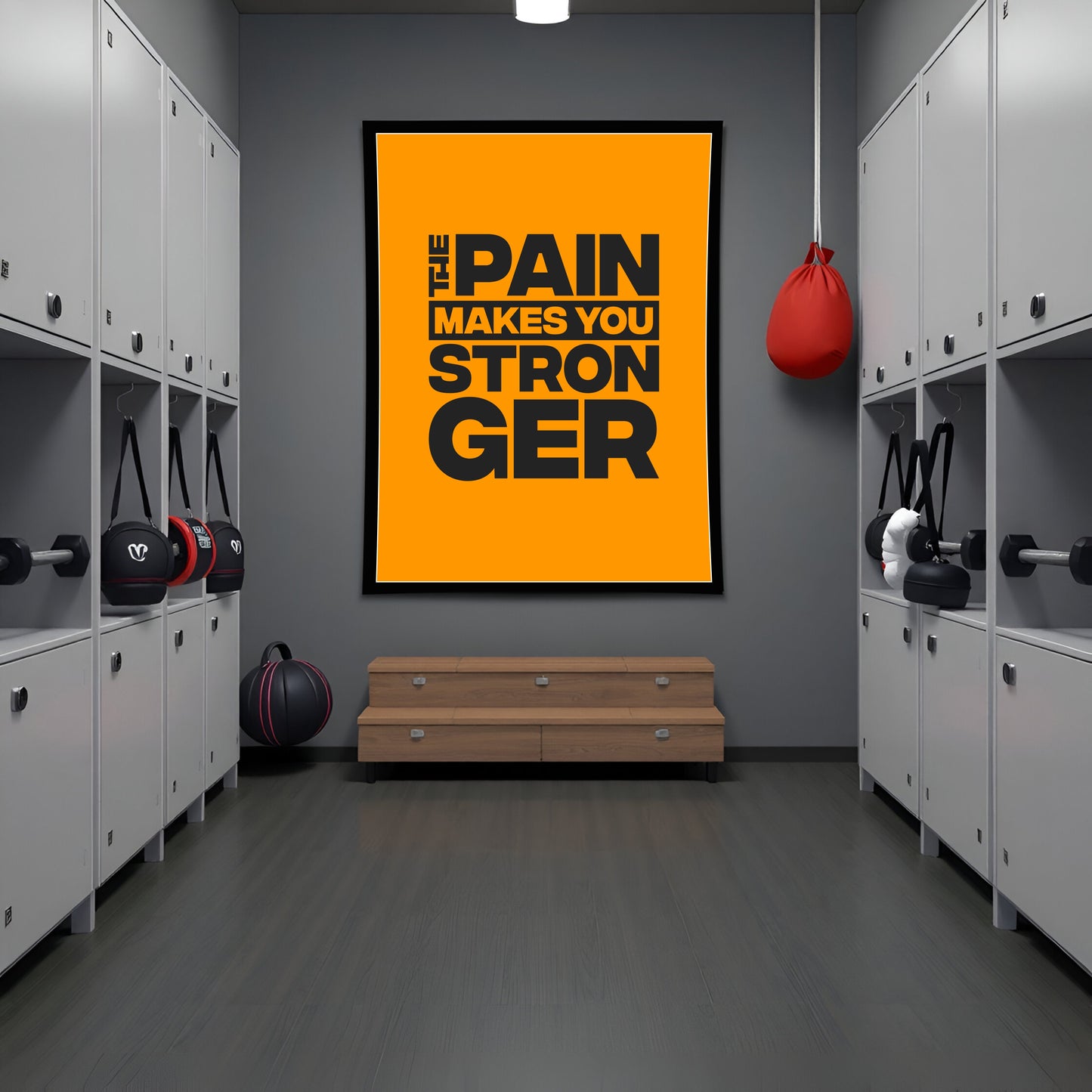 The Pain Makes You Stronger – Motivational Wall Frame