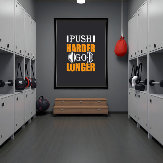 Push Harder, Go Longer – Motivational Wall Frame for Success & Hustle